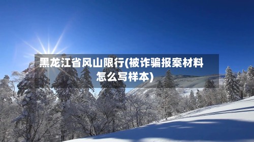 黑龙江省风山限行(被诈骗报案材料怎么写样本)